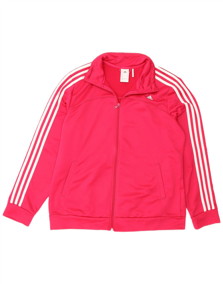 Adidas Mulher Climalite Tracksuit Top Jacket UK 20/22 XL Rosa Poliéster