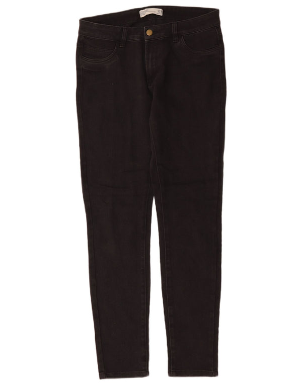 Zara Jeans Skinny Feminino Reino Unido 14 Grande W32 L31 Algodão Preto