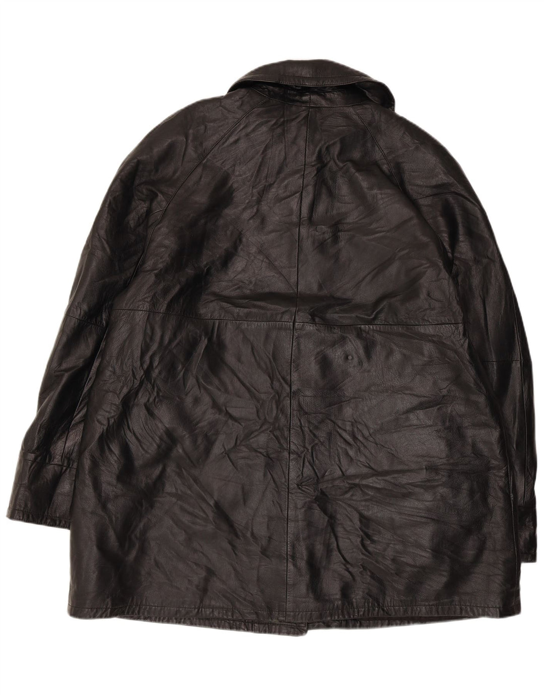 Casaco feminino de couro superdimensionado VINTAGE IT 50 XL couro preto