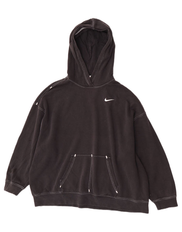 Jumper com capuz Nike feminino oversized UK 10 pequeno algodão preto