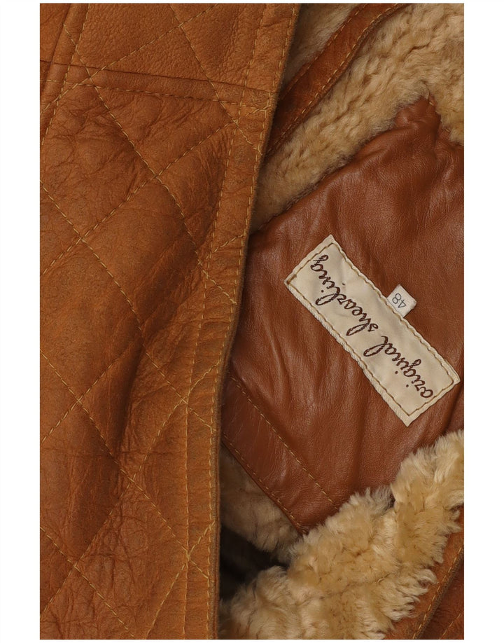 Jaqueta masculina VINTAGE Shearling IT 48 Shearling bege médio