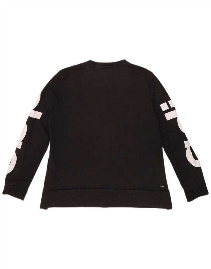 Adidas Womens Climalite Graphic Moletom Jumper IT 44 Médio Algodão Preto