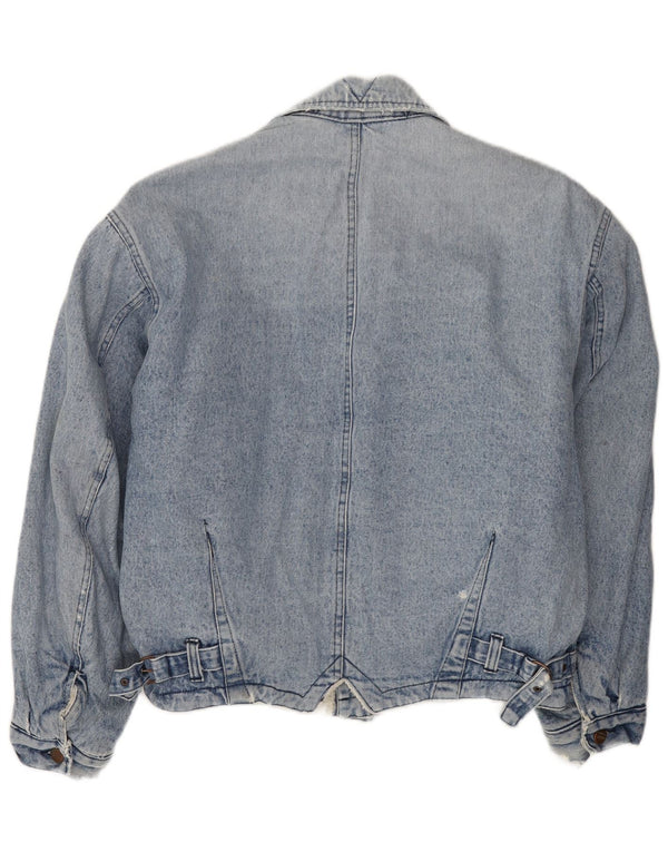 Sisley Mens Denim Sherpa Jacket UK 40 Large Blue Cotton