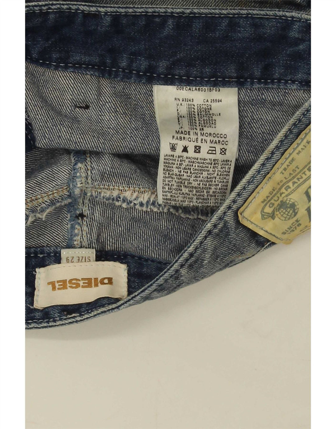Shorts jeans feminino diesel W29 algodão azul médio