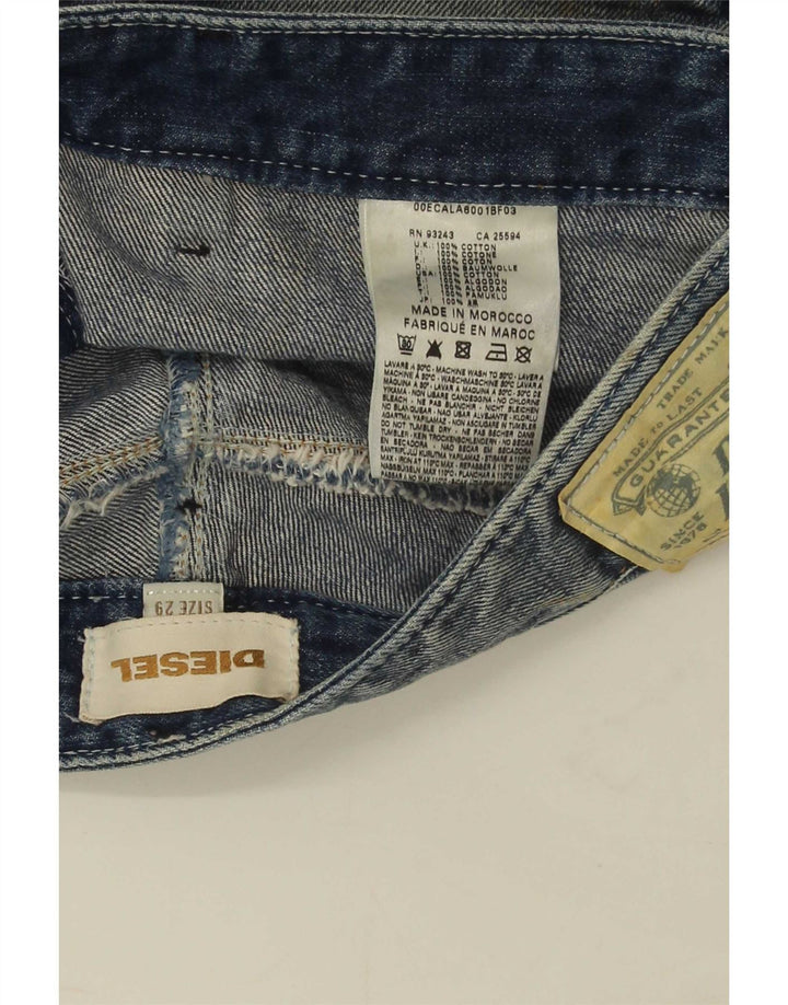 Shorts jeans feminino diesel W29 algodão azul médio