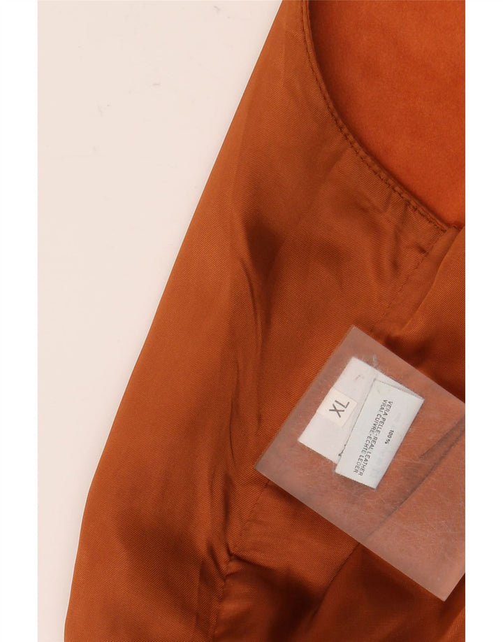 Colete de couro masculino vintage XL couro marrom