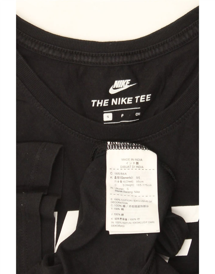 Camiseta Nike masculina gráfica top pequeno algodão preto