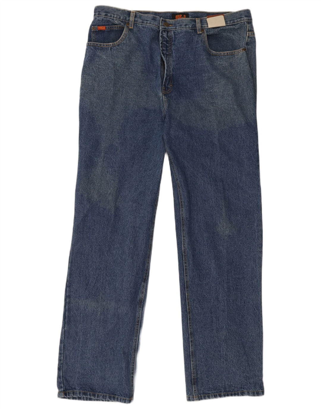 Jeans retos masculinos vintage W38 L33 algodão azul