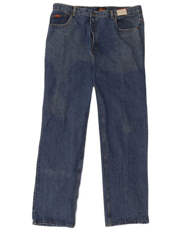 Jeans retos masculinos vintage W38 L33 algodão azul