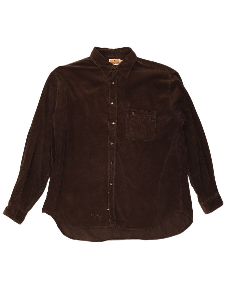 Camisa masculina de veludo CONTE OF FLORENCE 2XL algodão marrom