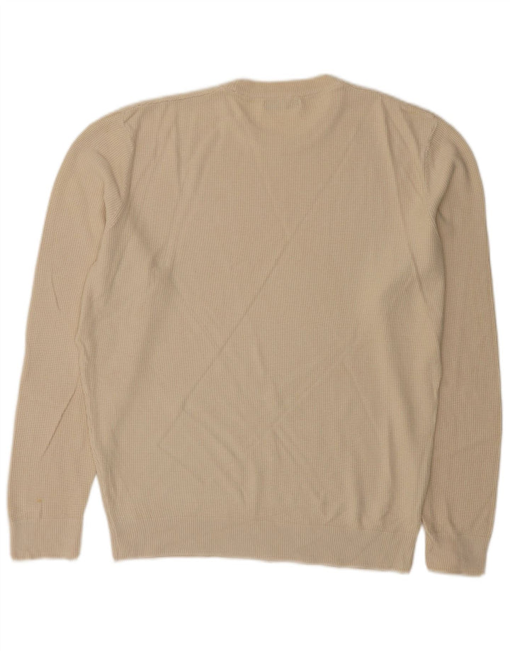 Zara Suéter masculino com gola redonda e algodão branco médio