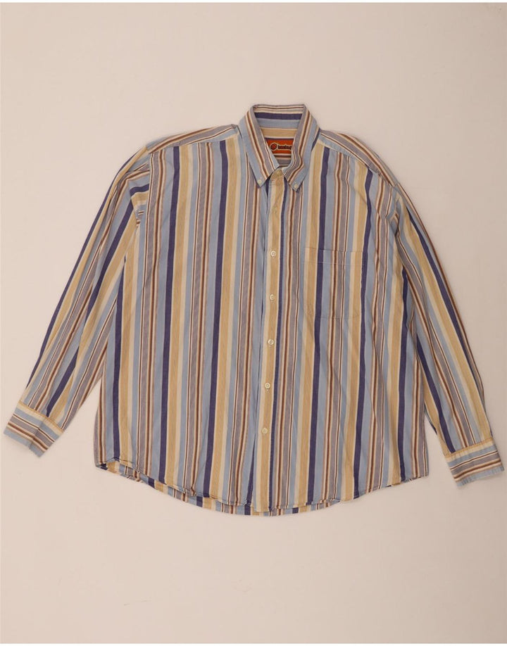 Camisa masculina vintage XL listrada multicolorida