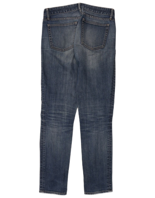 Jeans skinny regulares femininos Gap desgastados W27 L32 algodão azul