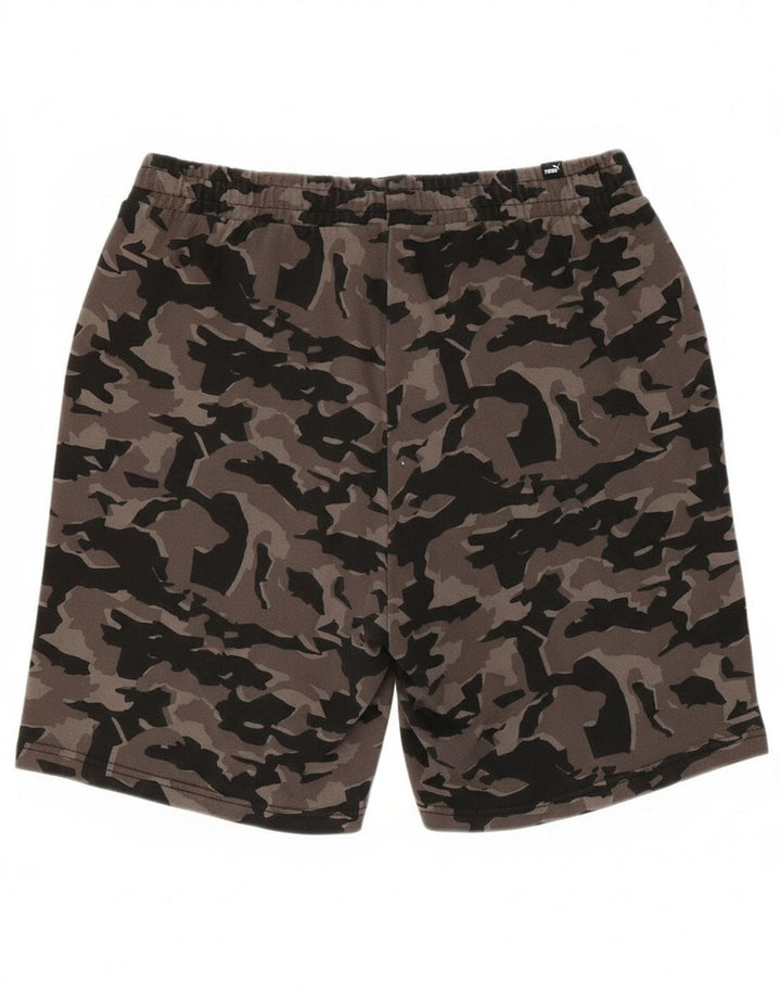 Shorts esportivos masculinos Puma grande algodão camuflado cinza