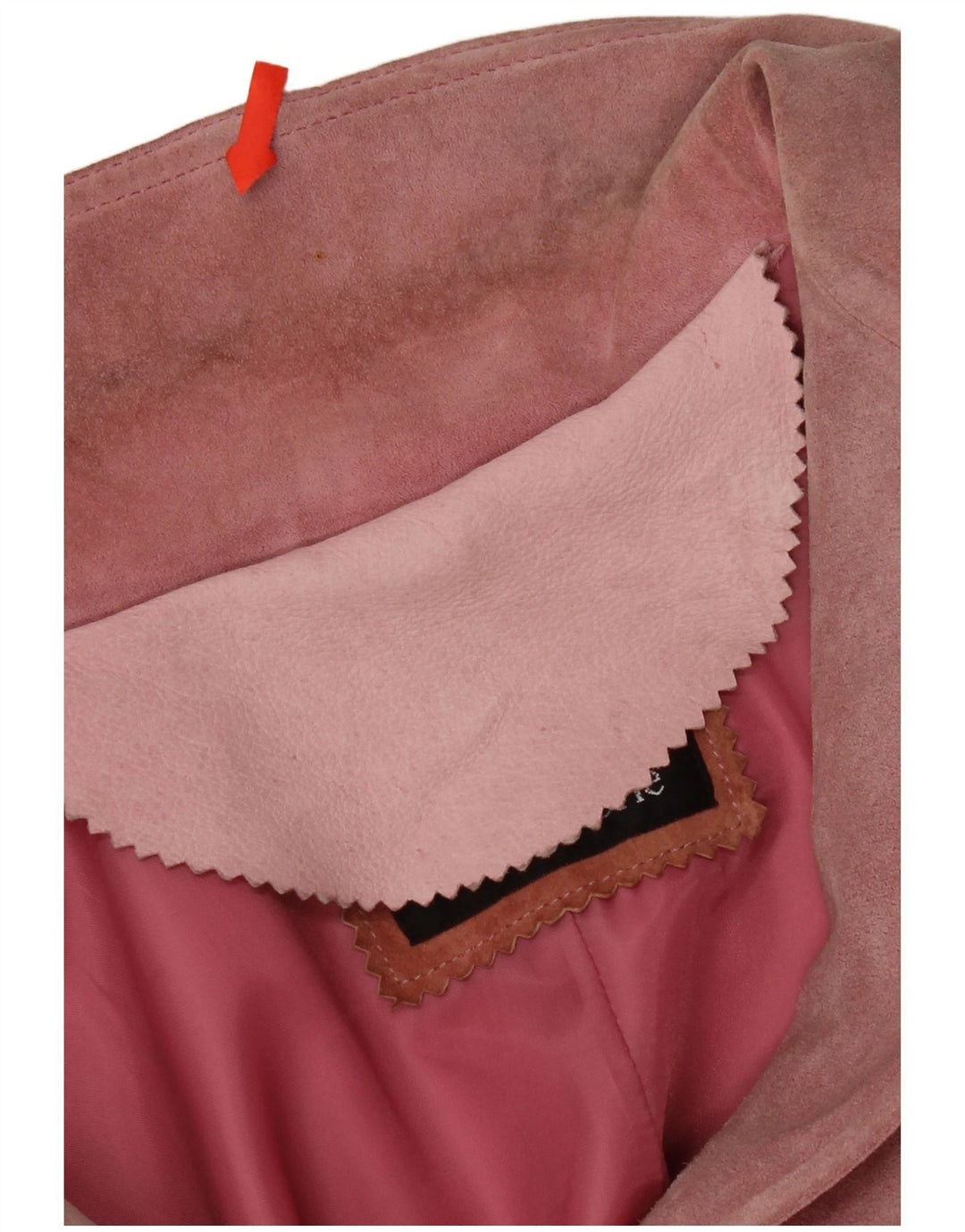 Jaqueta blazer feminina vintage de camurça com 2 botões IT 46 couro rosa grande