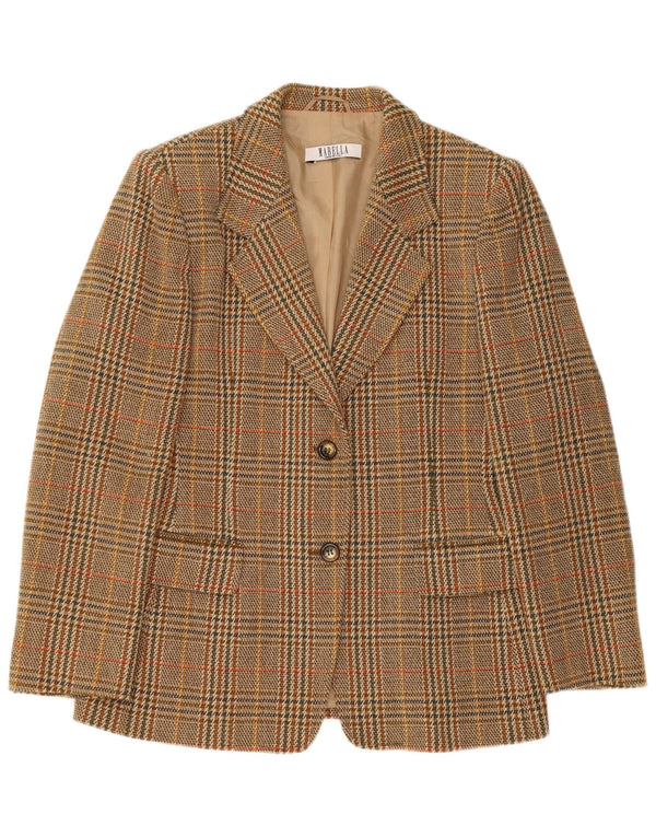 Jaqueta blazer feminina Marella com 2 botões Reino Unido 16 grande marrom houndstooth