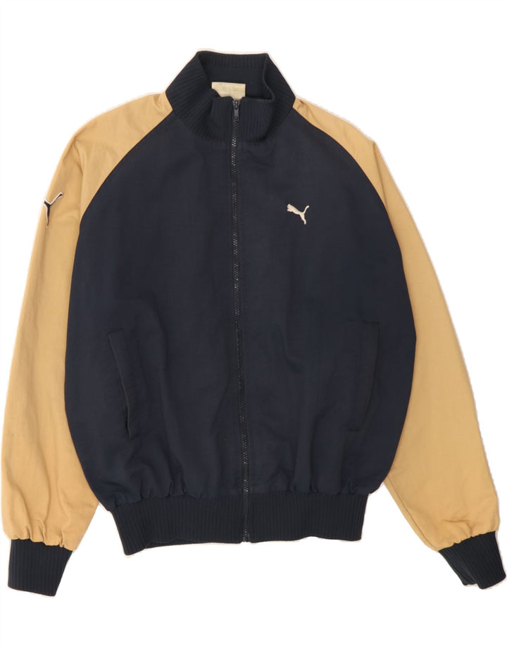 Jaqueta PUMA masculina de agasalho médio azul marinho colorblock
