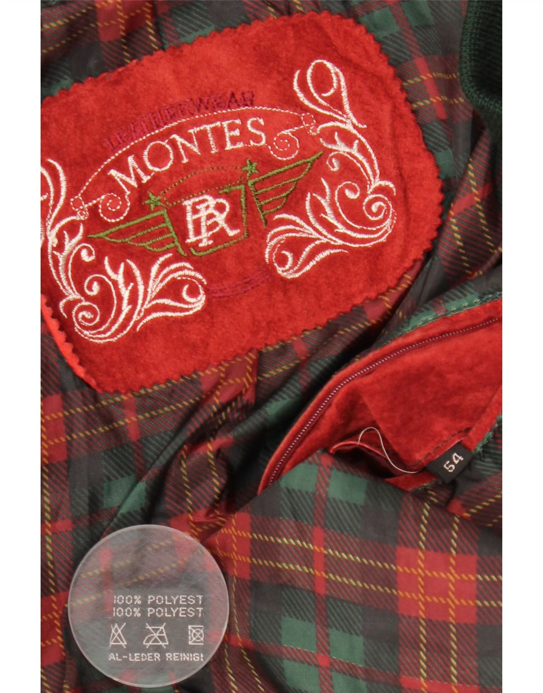 Jaqueta bomber masculina MONTES IT 54 2XL poliéster colorblock vermelho