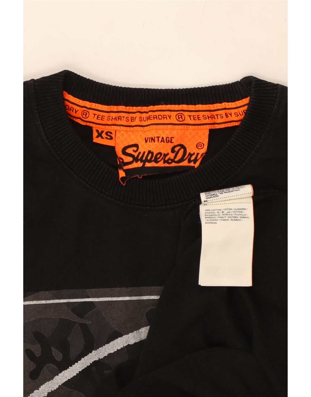 Camiseta gráfica masculina SUPERDRY Top XS algodão preto