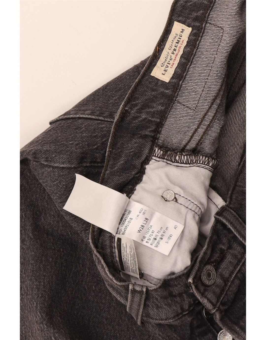 Calça jeans feminina Levi's 501 Straight W28 L28 cinza