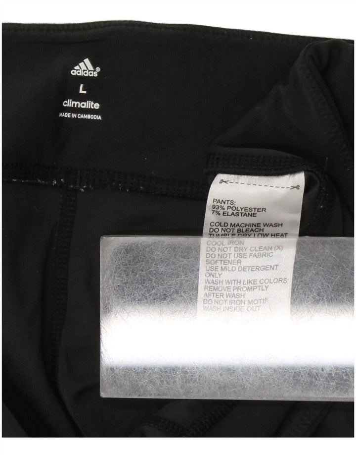 ADIDAS Womens Climalite Leggings UK 14 Grande Poliéster Preto