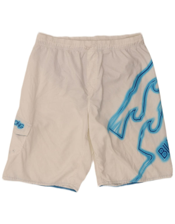 Shorts de natação masculino Billabong gráfico 2XL poliéster branco