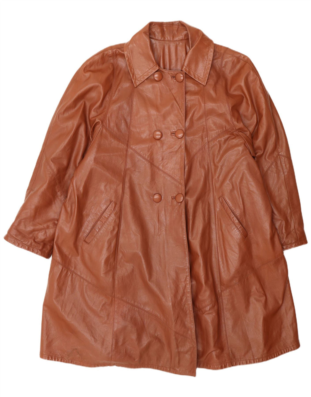 Casaco feminino vintage com peito duplo grande IT 46 grande marrom