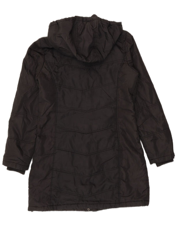 Casaco acolchoado com capuz feminino Kappa UK 14 médio preto