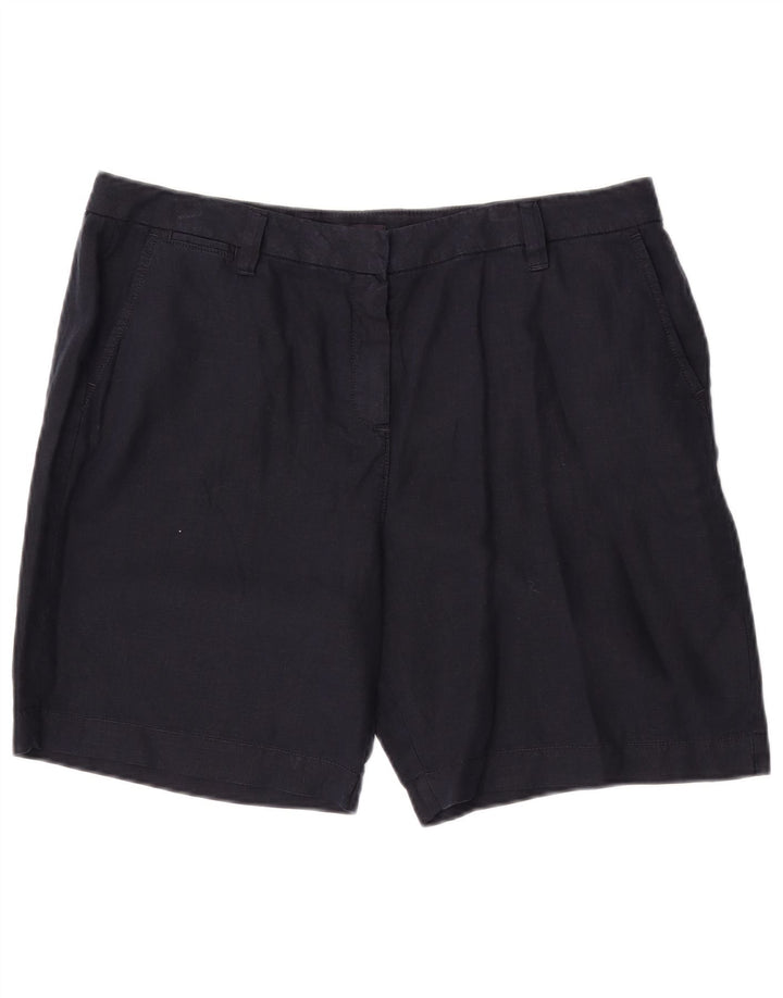 Shorts chino feminino Marks & Spencer Reino Unido 14 grande W34 linho azul marinho