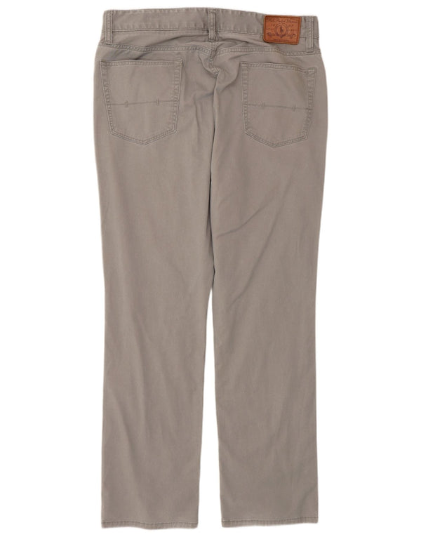 Polo Ralph Lauren Calça masculina reta casual W34 L30 algodão cinza