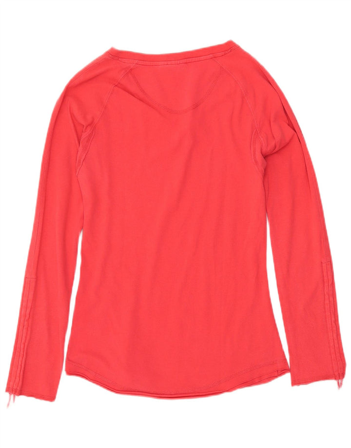 Top feminino PUMA manga comprida UK 12 médio vermelho
