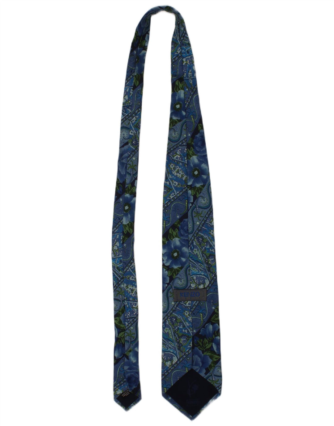 Gravata masculina Kenzo tamanho único azul floral seda designer