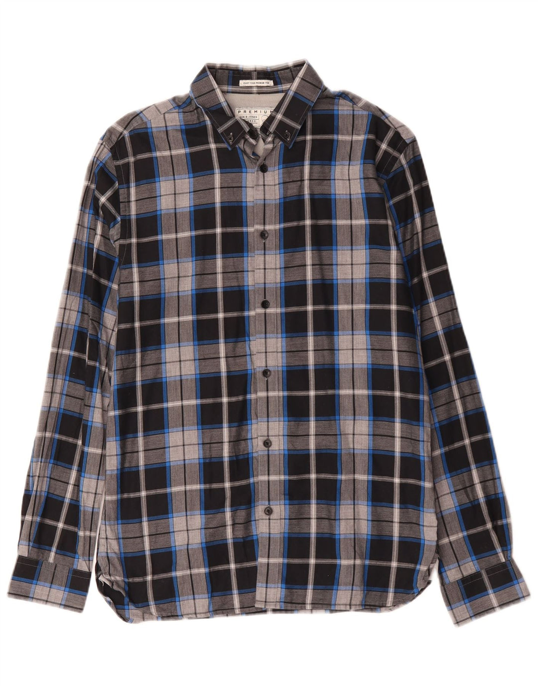 Camisa masculina de flanela Jack & Jones média de algodão xadrez multicolorido