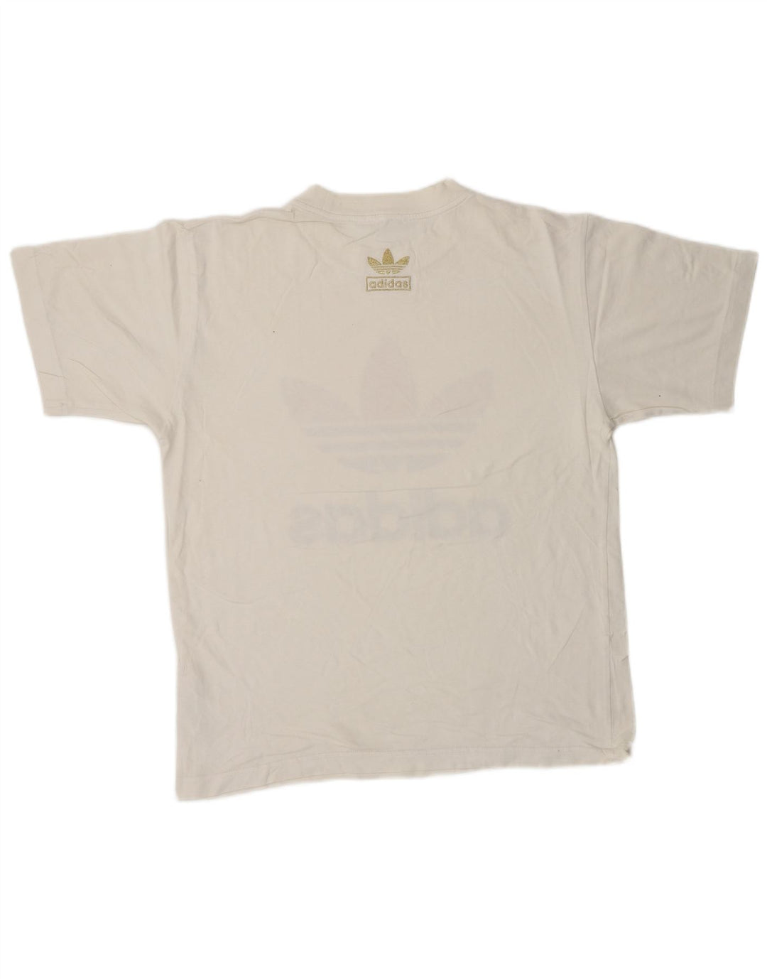 ADIDAS Mens Graphic T-Shirt Top Pequeno Algodão Branco