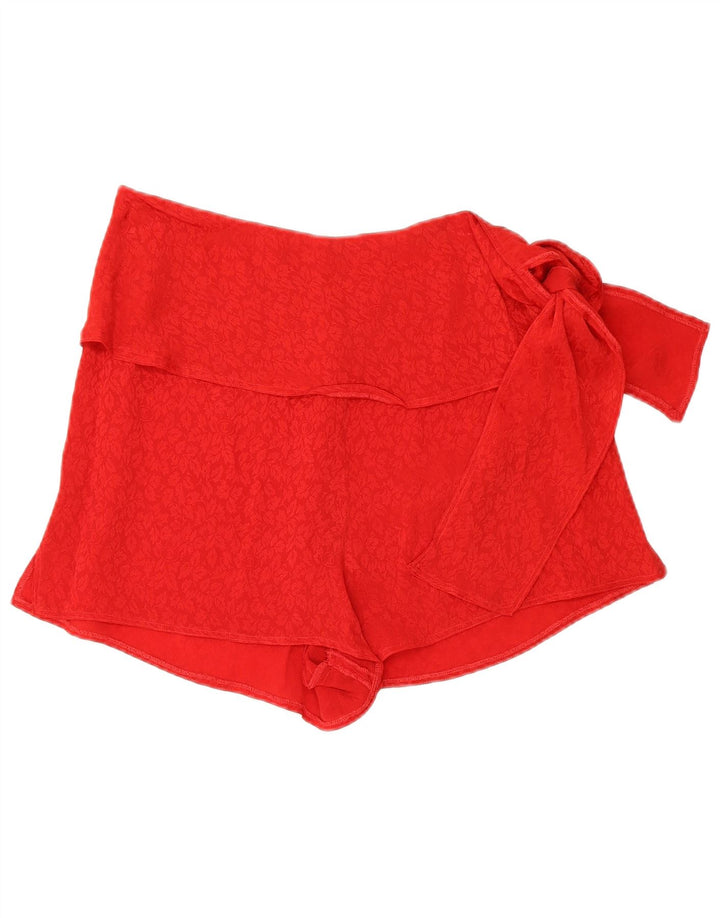 Shorts feminino vintage de cintura alta médio W28 vermelho floral