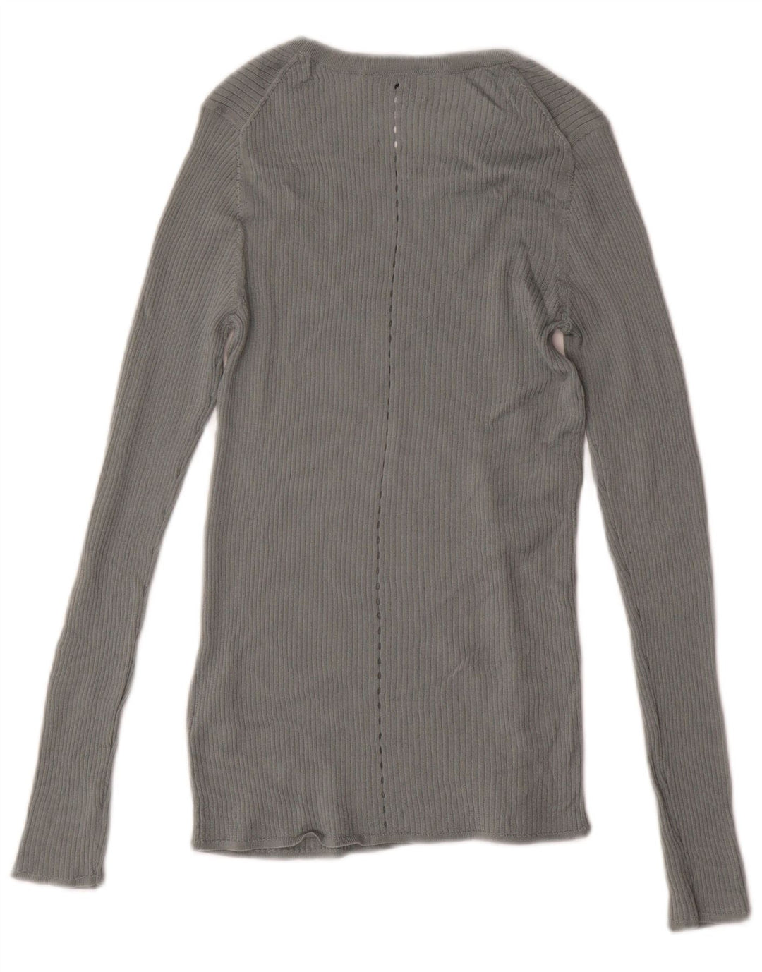 JIGSAW Suéter feminino com gola canoa Reino Unido 12 lã cinza médio