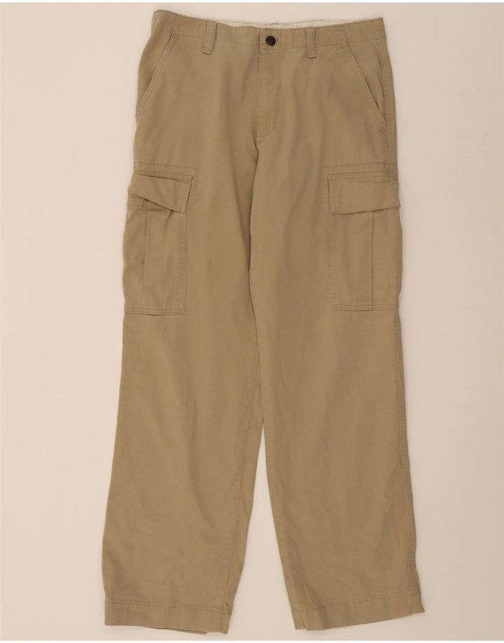 EDDIE BAUER Mens Straight Cargo Trousers W35 L34 Beige Cotton Vintage Eddie Bauer and Second-Hand Eddie Bauer from Messina Hembry 