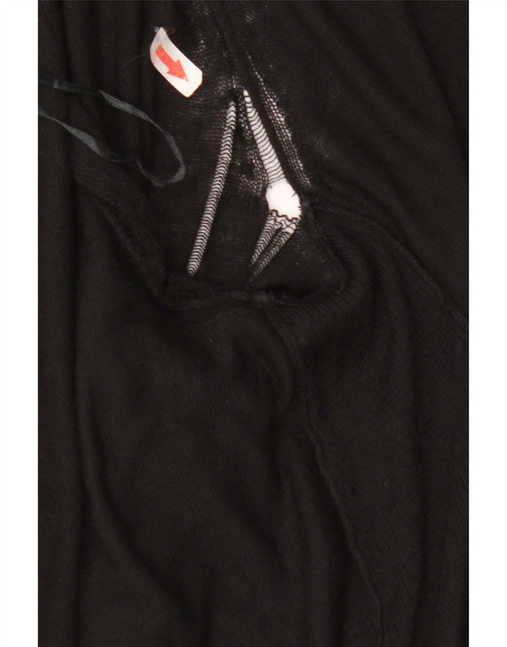 Marks & Spencer Suéter feminino Longline Open Cardigan Reino Unido 12 Médio Preto