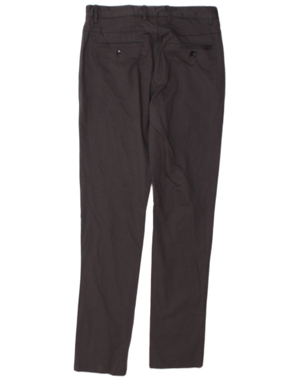 Zara Mens Slim Chino Calças EU 38 Pequeno W30 L32 Algodão Cinza