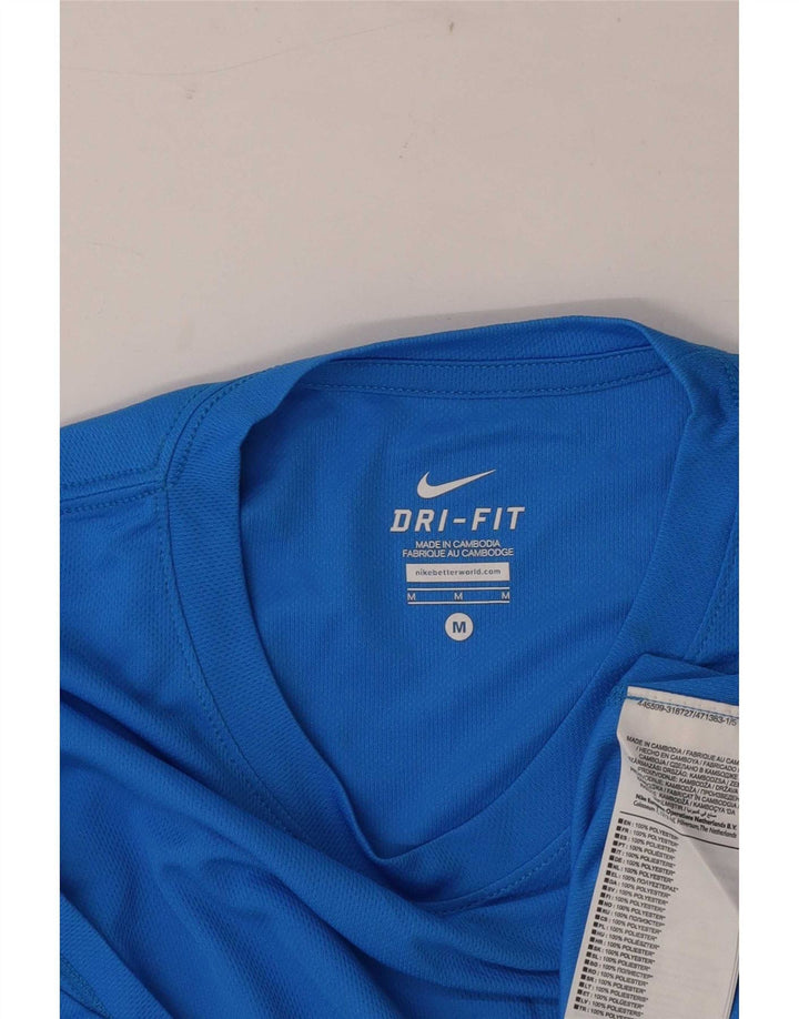 Camiseta Nike Masculina Dri Fit Graphic Top Médio Azul Poliéster