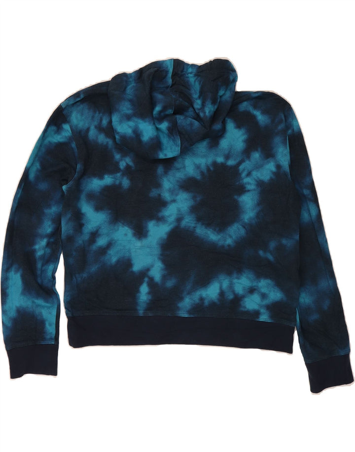 CHAMPION Womens Hoodie Jumper UK 16 Large Blue Tie Dye Cotton Vintage Champion and Second-Hand Champion from Messina Hembry 
