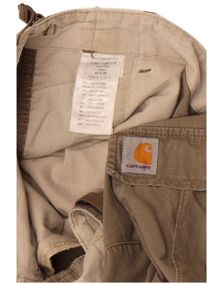 Calça cargo masculina Carhartt W40 L34 algodão cáqui