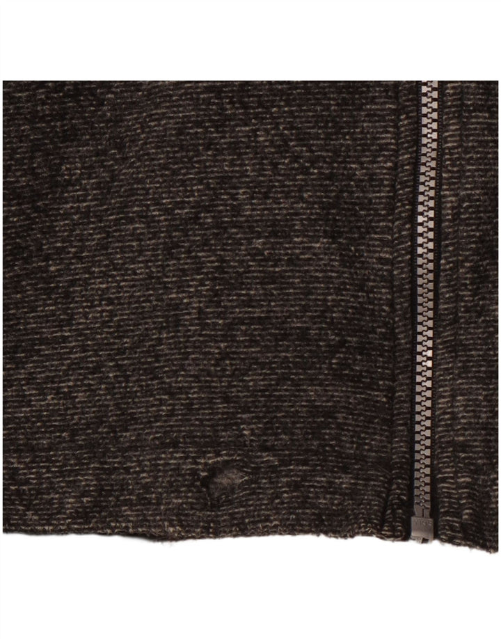 Jaqueta masculina de lã com capuz CHAMPION UK 42 XL poliéster listrado cinza