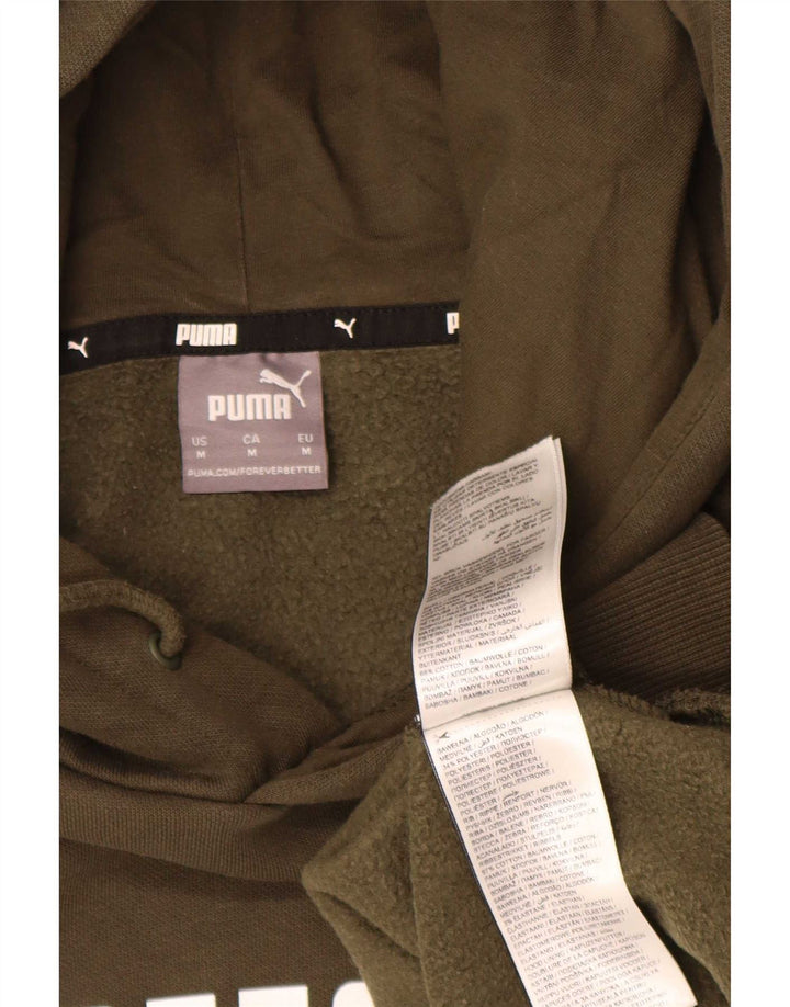 Puma Mens Graphic Hoodie Jumper Médio Algodão Cáqui