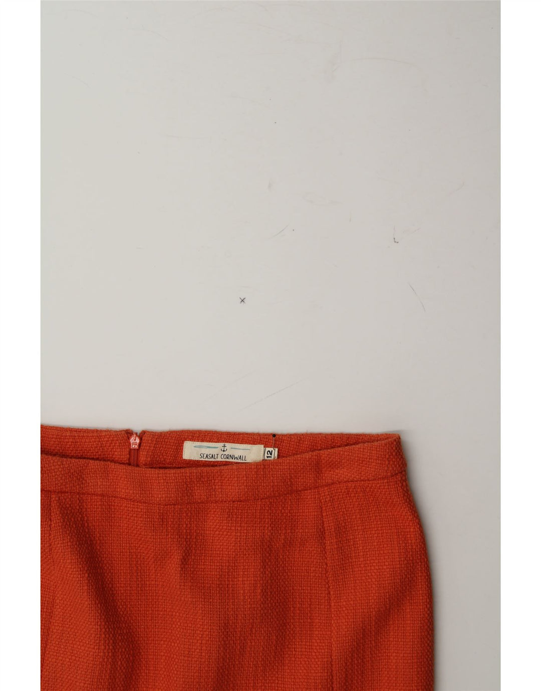 SEASALT CORNWALL Womens Pencil Skirt US 12 Large W32 Orange Cotton Vintage Seasalt Cornwall and Second-Hand Seasalt Cornwall from Messina Hembry 