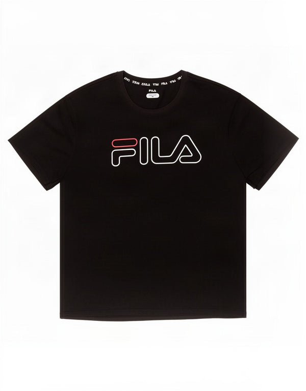 Fila Mens Graphic T-Shirt Top 2XL Black Polyester