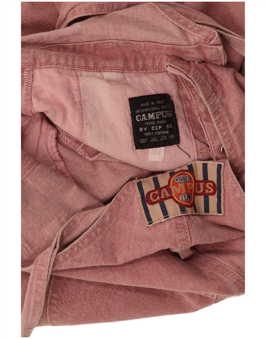 Calça jeans feminina CAMPUS solta IT 40 pequena W30 L29 algodão rosa