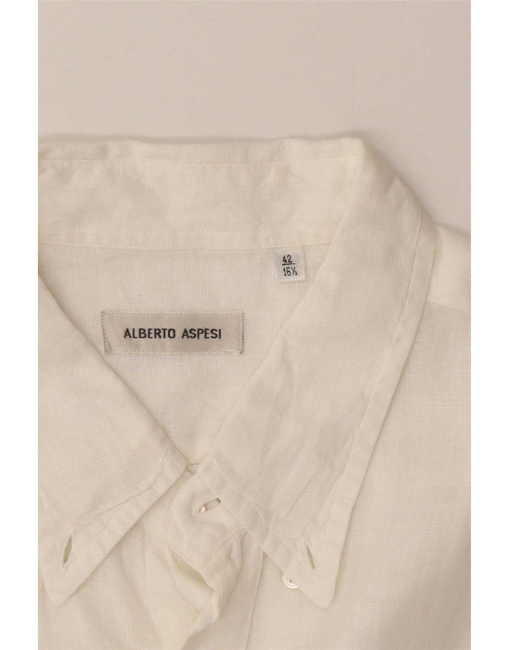 Camisa masculina Alberto Aspesi tamanho 42 16 1/2 grande branca
