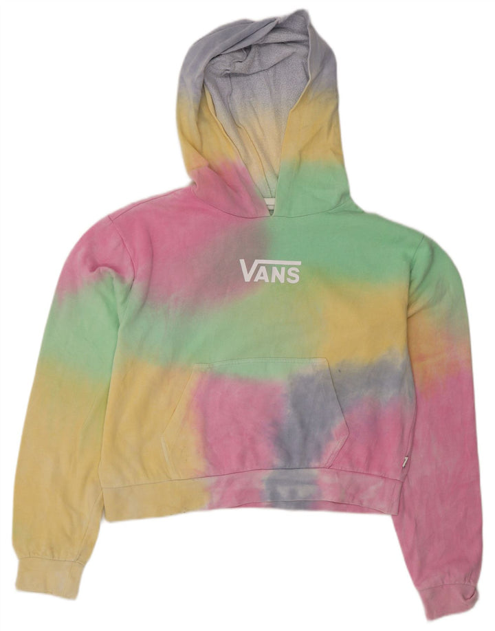 Vans Womens Crop Oversized Hoodie Jumper UK 10 Pequeno Multicolorido Tie Dye