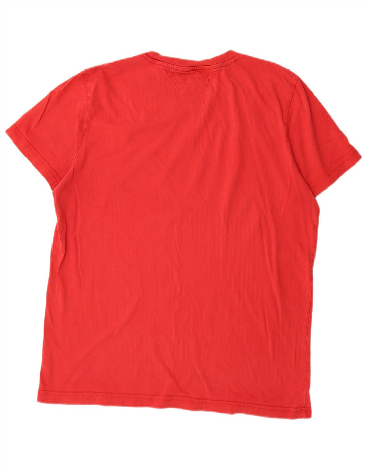 Tommy Hilfiger Camiseta masculina grande de algodão vermelho
